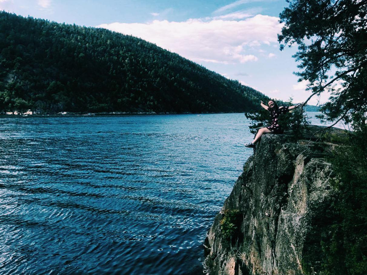 hike on a rock